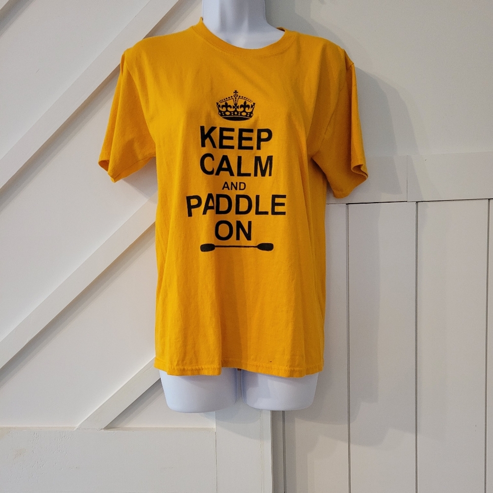 Keep Calm and Paddle On T-Shirt, Yellow